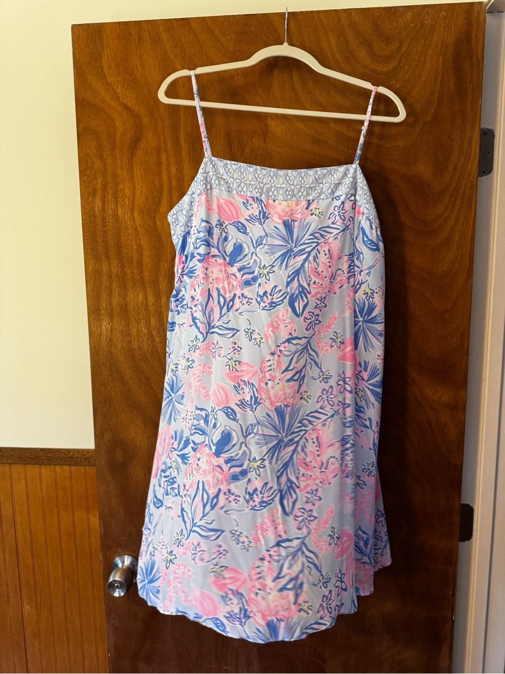 Lilly Pulitzer Jesslyn Silk Pink & Blue Floral Dress Bra Multi Elephant Splash